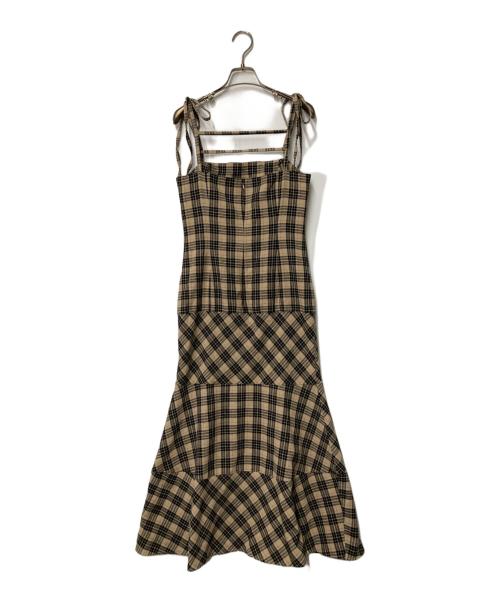 ANDMARY（アンドマリー）andmary (アンドマリー) Cecily check long dress ブラック×ベージュ サイズ:Freeの古着・服飾アイテム