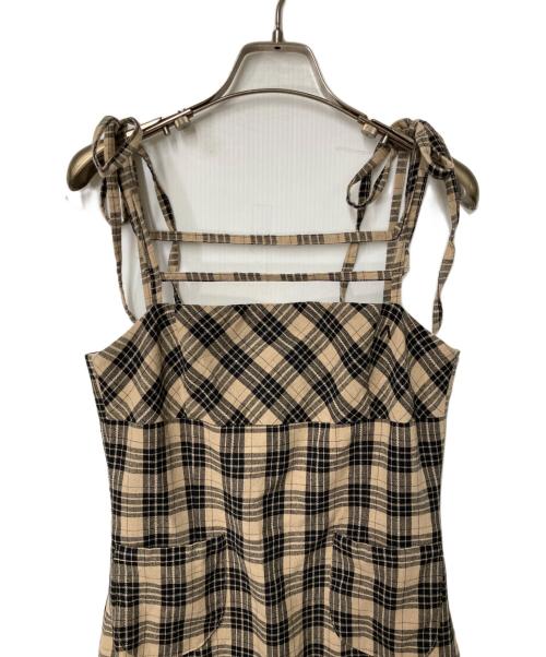 ANDMARY（アンドマリー）andmary (アンドマリー) Cecily check long dress ブラック×ベージュ サイズ:Freeの古着・服飾アイテム