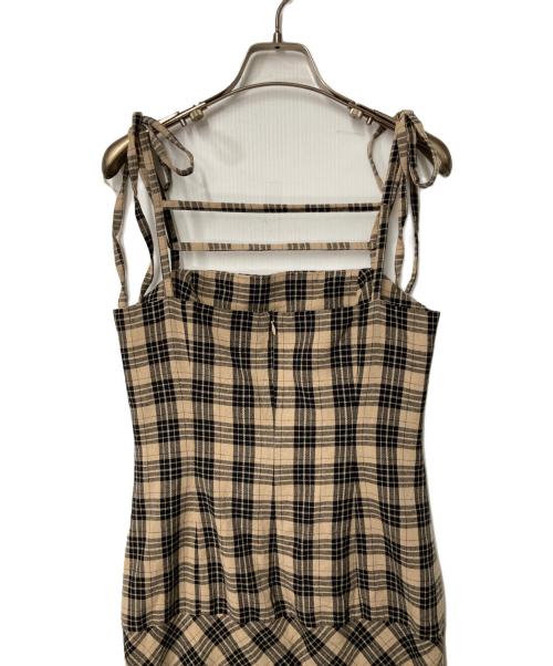 ANDMARY（アンドマリー）andmary (アンドマリー) Cecily check long dress ブラック×ベージュ サイズ:Freeの古着・服飾アイテム