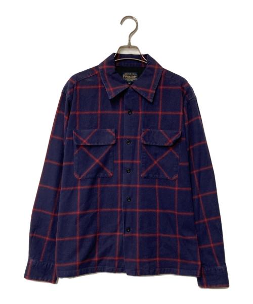 PENDLETON（ペンドルトン）PENDLETON (ペンドルトン) ウールチェックシャツ ネイビー×レッド サイズ:Mの古着・服飾アイテム