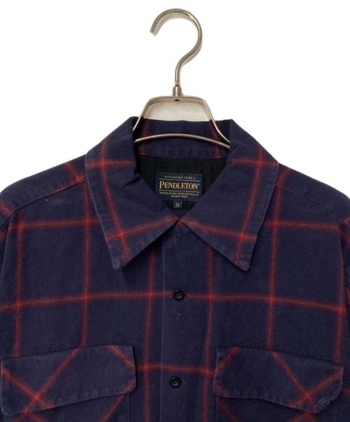 PENDLETON（ペンドルトン）PENDLETON (ペンドルトン) ウールチェックシャツ ネイビー×レッド サイズ:Mの古着・服飾アイテム