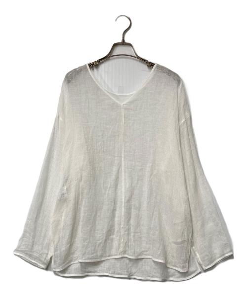 Spick and Span（スピック＆スパン）Spick and Span (スピック＆スパン) メッシュリネンルーズプルオーバー ホワイト サイズ:Freeの古着・服飾アイテム