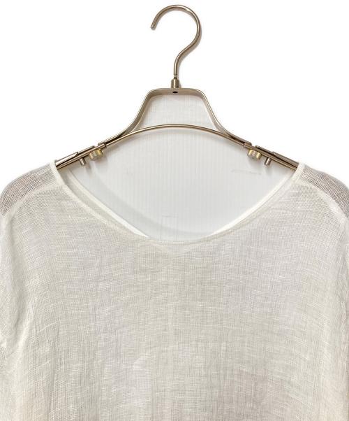 Spick and Span（スピック＆スパン）Spick and Span (スピック＆スパン) メッシュリネンルーズプルオーバー ホワイト サイズ:Freeの古着・服飾アイテム