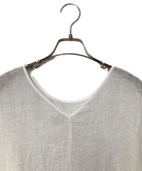 Spick and Span（スピック＆スパン）Spick and Span (スピック＆スパン) メッシュリネンルーズプルオーバー ホワイト サイズ:Freeの古着・服飾アイテム