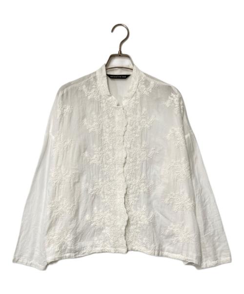 mizuiro-ind（ミズイロインド）mizuiro-ind (ミズイロインド) レースブラウス ホワイト サイズ:Freeの古着・服飾アイテム