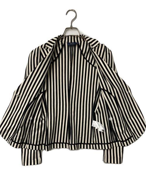 POLO RALPH LAUREN（ポロ・ラルフローレン）POLO RALPH LAUREN (ポロ・ラルフローレン) ストライプテーラードジャケット ホワイト×ブラック サイズ:0　150/80Aの古着・服飾アイテム