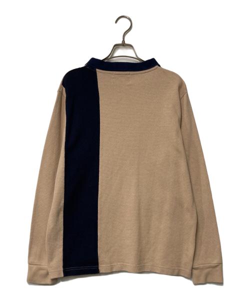 son of the cheese（（サノバチーズ））SON OF THE CHEESE (（サノバチーズ）) Hard Kanoko Polo ベージュ×ネイビー サイズ:Ｍの古着・服飾アイテム