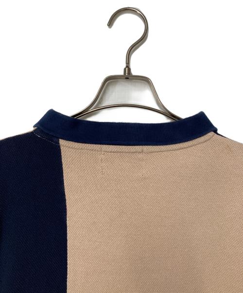 son of the cheese（（サノバチーズ））SON OF THE CHEESE (（サノバチーズ）) Hard Kanoko Polo ベージュ×ネイビー サイズ:Ｍの古着・服飾アイテム