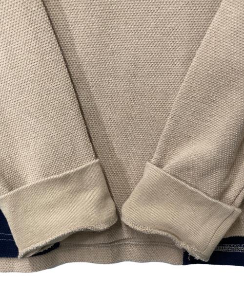 son of the cheese（（サノバチーズ））SON OF THE CHEESE (（サノバチーズ）) Hard Kanoko Polo ベージュ×ネイビー サイズ:Ｍの古着・服飾アイテム