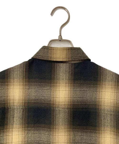 CalTop（キャルトップ）CalTop (キャルトップ) 半袖オンブレチェックシャツ ブラック×ベージュ サイズ:Lの古着・服飾アイテム