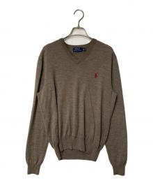 POLO RALPH LAUREN（ポロ・ラルフローレン）の古着「Vネックウールニット」｜ブラウン