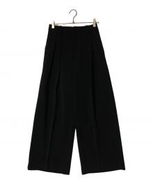 Spick and Span（スピック＆スパン）の古着「ダブルクロス2タックワイドパンツ」｜ブラック