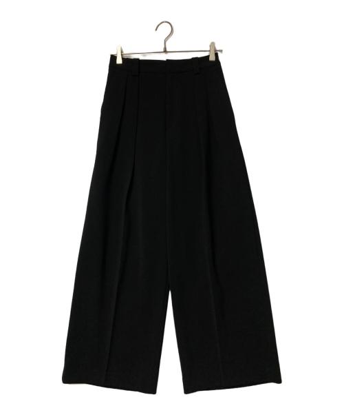 Spick and Span（スピック＆スパン）Spick and Span (スピック＆スパン) ダブルクロス2タックワイドパンツ ブラック サイズ:36の古着・服飾アイテム