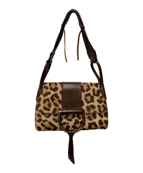 DOLCE & GABBANA（ドルチェ＆ガッバーナ）DOLCE & GABBANA (ドルチェ＆ガッバーナ) レオパード柄 ハラコハンドバッグ ブラウンの古着・服飾アイテム