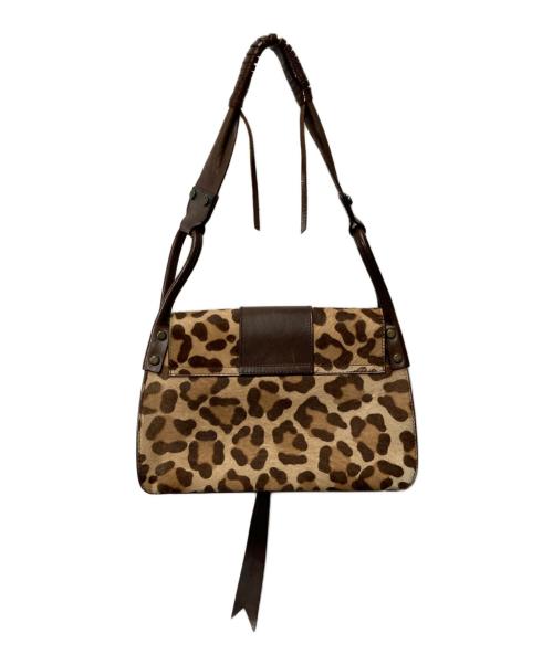 DOLCE & GABBANA（ドルチェ＆ガッバーナ）DOLCE & GABBANA (ドルチェ＆ガッバーナ) レオパード柄 ハラコハンドバッグ ブラウンの古着・服飾アイテム