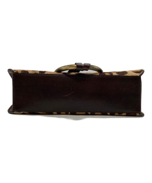 DOLCE & GABBANA（ドルチェ＆ガッバーナ）DOLCE & GABBANA (ドルチェ＆ガッバーナ) レオパード柄 ハラコハンドバッグ ブラウンの古着・服飾アイテム
