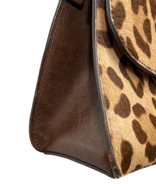 DOLCE & GABBANA（ドルチェ＆ガッバーナ）DOLCE & GABBANA (ドルチェ＆ガッバーナ) レオパード柄 ハラコハンドバッグ ブラウンの古着・服飾アイテム