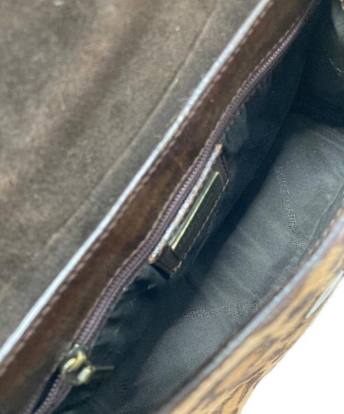 DOLCE & GABBANA（ドルチェ＆ガッバーナ）DOLCE & GABBANA (ドルチェ＆ガッバーナ) レオパード柄 ハラコハンドバッグ ブラウンの古着・服飾アイテム