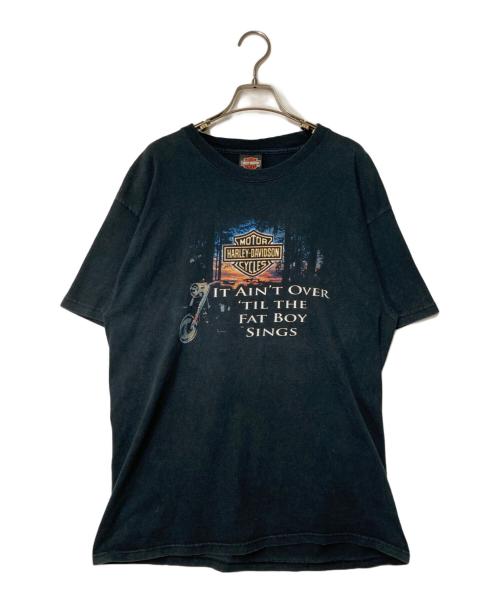 HARLEY-DAVIDSON（ハーレーダビッドソン）HARLEY-DAVIDSON (ハーレーダビッドソン) Hanes (ヘインズ) プリントTシャツ ブラック サイズ:Lの古着・服飾アイテム