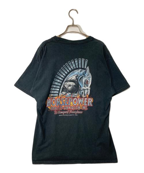 HARLEY-DAVIDSON（ハーレーダビッドソン）HARLEY-DAVIDSON (ハーレーダビッドソン) Hanes (ヘインズ) プリントTシャツ ブラック サイズ:Lの古着・服飾アイテム