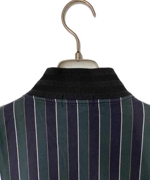 FRED PERRY（フレッドペリー）FRED PERRY (フレッドペリー) ストライプブルゾン グリーン×ネイビー サイズ:Mの古着・服飾アイテム
