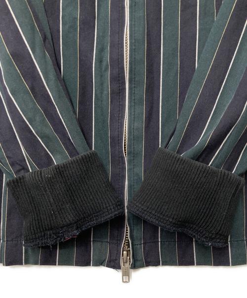 FRED PERRY（フレッドペリー）FRED PERRY (フレッドペリー) ストライプブルゾン グリーン×ネイビー サイズ:Mの古着・服飾アイテム