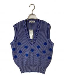 Christian Dior Sports（クリスチャン ディオールスポーツ）の古着「ニットベスト」｜ネイビー×ベージュ