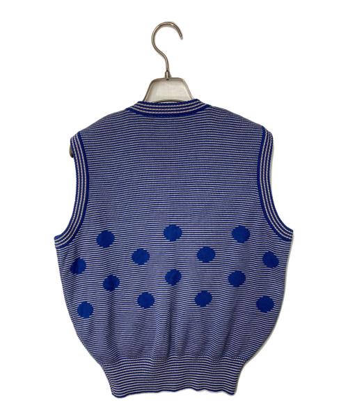 Christian Dior Sports（クリスチャン ディオールスポーツ）Christian Dior Sports (クリスチャン ディオールスポーツ) ニットベスト ネイビー×ベージュ サイズ:Ｍの古着・服飾アイテム