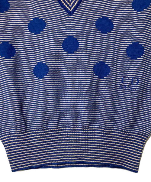 Christian Dior Sports（クリスチャン ディオールスポーツ）Christian Dior Sports (クリスチャン ディオールスポーツ) ニットベスト ネイビー×ベージュ サイズ:Ｍの古着・服飾アイテム