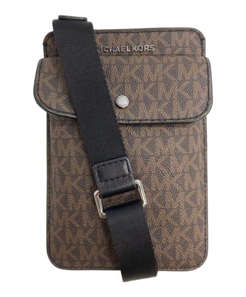 MICHAEL KORS（マイケルコース）MICHAEL KORS (マイケルコース) アクセサリーズ スリム フォン クロスボディ ブラウン×ブラックの古着・服飾アイテム