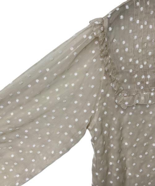 IENA（イエナ）IENA (イエナ) 楊柳フリルピンタックブラウス ベージュ サイズ:Freeの古着・服飾アイテム