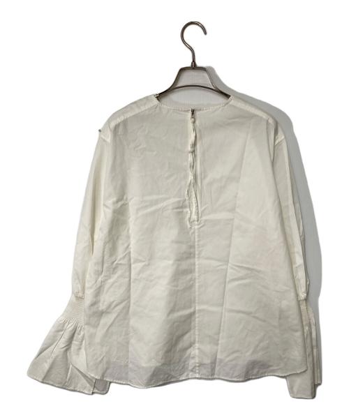 IENA（イエナ）IENA (イエナ) ノーカラーシャーリングブラウス ホワイト サイズ:Freeの古着・服飾アイテム