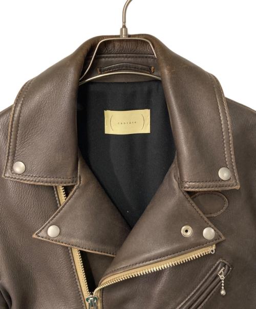 CANTATE（カンタータ）CANTATE (カンタータ) British Leather JKT ブラウン サイズ:46の古着・服飾アイテム