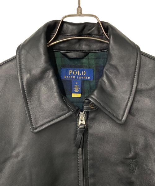 POLO RALPH LAUREN（ポロ・ラルフローレン）POLO RALPH LAUREN (ポロ・ラルフローレン) ラムレザージャケット ブラック サイズ:Ｍの古着・服飾アイテム