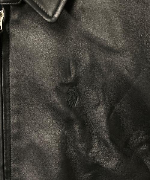 POLO RALPH LAUREN（ポロ・ラルフローレン）POLO RALPH LAUREN (ポロ・ラルフローレン) ラムレザージャケット ブラック サイズ:Ｍの古着・服飾アイテム