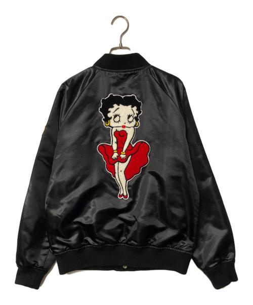 SUPREME（シュプリーム）SUPREME (シュプリーム) BETTY BOOP (ベティー・ブープ) Satin Club Jacket ブラック サイズ:Sの古着・服飾アイテム