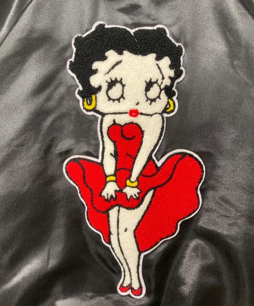 SUPREME（シュプリーム）SUPREME (シュプリーム) BETTY BOOP (ベティー・ブープ) Satin Club Jacket ブラック サイズ:Sの古着・服飾アイテム