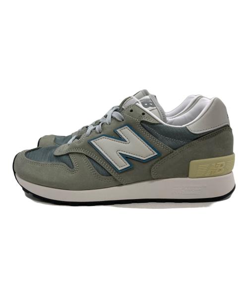 NEW BALANCE（ニューバランス）NEW BALANCE (ニューバランス) ローカットスニーカー グレー×グリーン サイズ:24.5㎝の古着・服飾アイテム