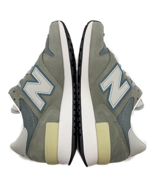 NEW BALANCE（ニューバランス）NEW BALANCE (ニューバランス) ローカットスニーカー グレー×グリーン サイズ:24.5㎝の古着・服飾アイテム