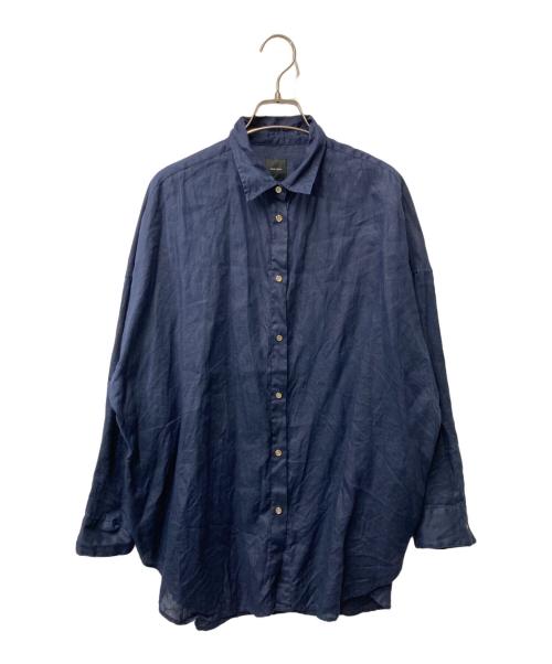 Spick and Span（スピック＆スパン）Spick and Span (スピック＆スパン) 80リネンカシュクールビッグシャツ ネイビー サイズ:-の古着・服飾アイテム