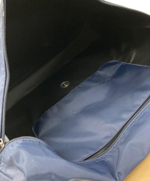 LONGCHAMP（ロンシャン）LONGCHAMP (ロンシャン) ドキュメント ハンドバッグ ネイビー×ブラウンの古着・服飾アイテム