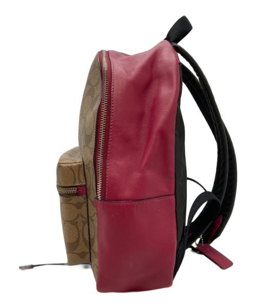 COACH（コーチ）COACH (コーチ) リュック レッド×ブラウンの古着・服飾アイテム