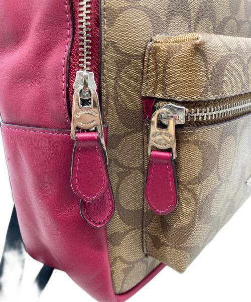 COACH（コーチ）COACH (コーチ) リュック レッド×ブラウンの古着・服飾アイテム
