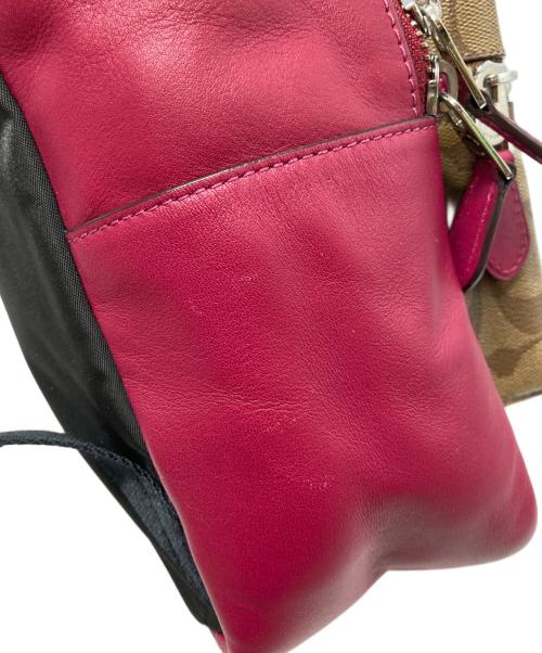 COACH（コーチ）COACH (コーチ) リュック レッド×ブラウンの古着・服飾アイテム