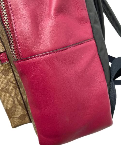 COACH（コーチ）COACH (コーチ) リュック レッド×ブラウンの古着・服飾アイテム