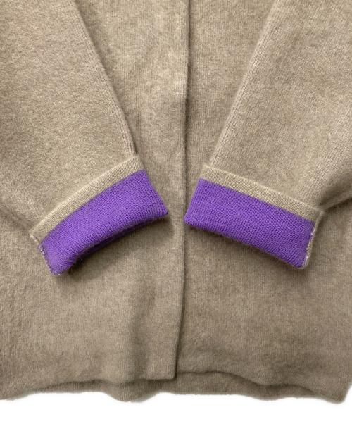 ELENDEEK（エレンディーク）ELENDEEK (エレンディーク) ラクーンミックスダブルカーディガン. ベージュ サイズ:02の古着・服飾アイテム