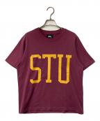 stussyステューシー）の古着「プリントTシャツ」｜ボルドー