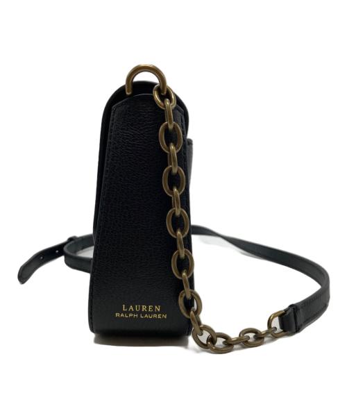 LAUREN RALPH LAUREN（ローレン ラルフ ローレン）LAUREN RALPH LAUREN (ローレン ラルフ ローレン) ターンロック チェーンショルダーバッグ ブラックの古着・服飾アイテム