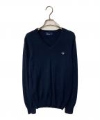 FRED PERRYフレッドペリー）の古着「Vネックニット」｜ネイビー
