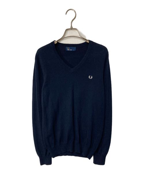 FRED PERRY（フレッドペリー）FRED PERRY (フレッドペリー) Vネックニット ネイビー サイズ:8の古着・服飾アイテム